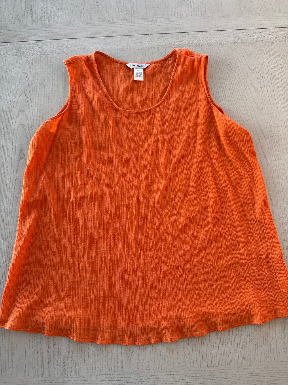 Ulla Popken Orange Tank Blouse Boho Bohemian Fall Autumn Whimsical